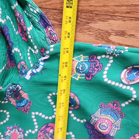 Vintage 80s Diane Freis Georgette Pleated Skirt Set - Picture 8 of 17